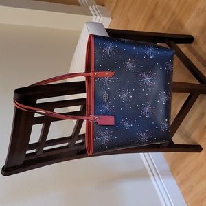 Rare Coach Fireworks Reversible Canvas and Leather Tote